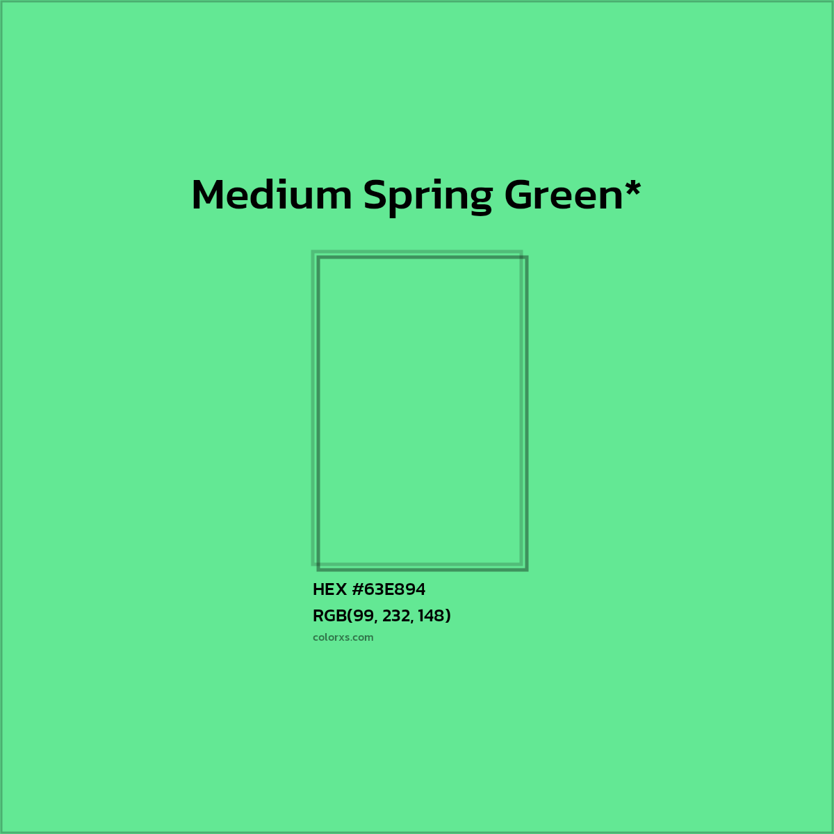#63E894 hex color. RGB, RYB, CMYK, HSL, HSV codes and color conversions. Matching color names, palettes, paints.