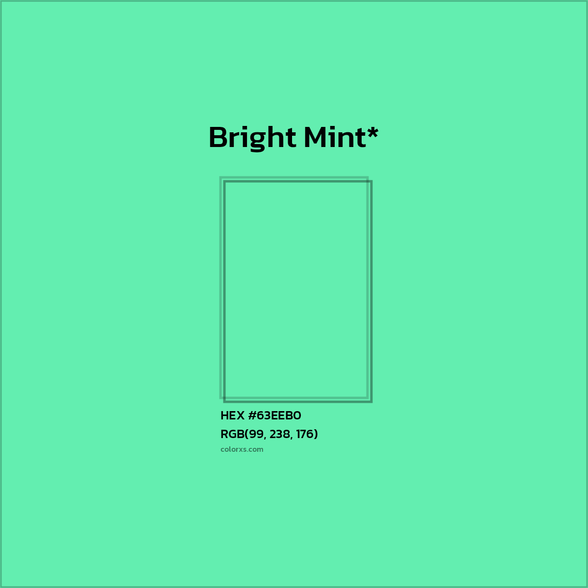 #63EEB0 hex color. RGB, RYB, CMYK, HSL, HSV codes and color conversions. Matching color names, palettes, paints.