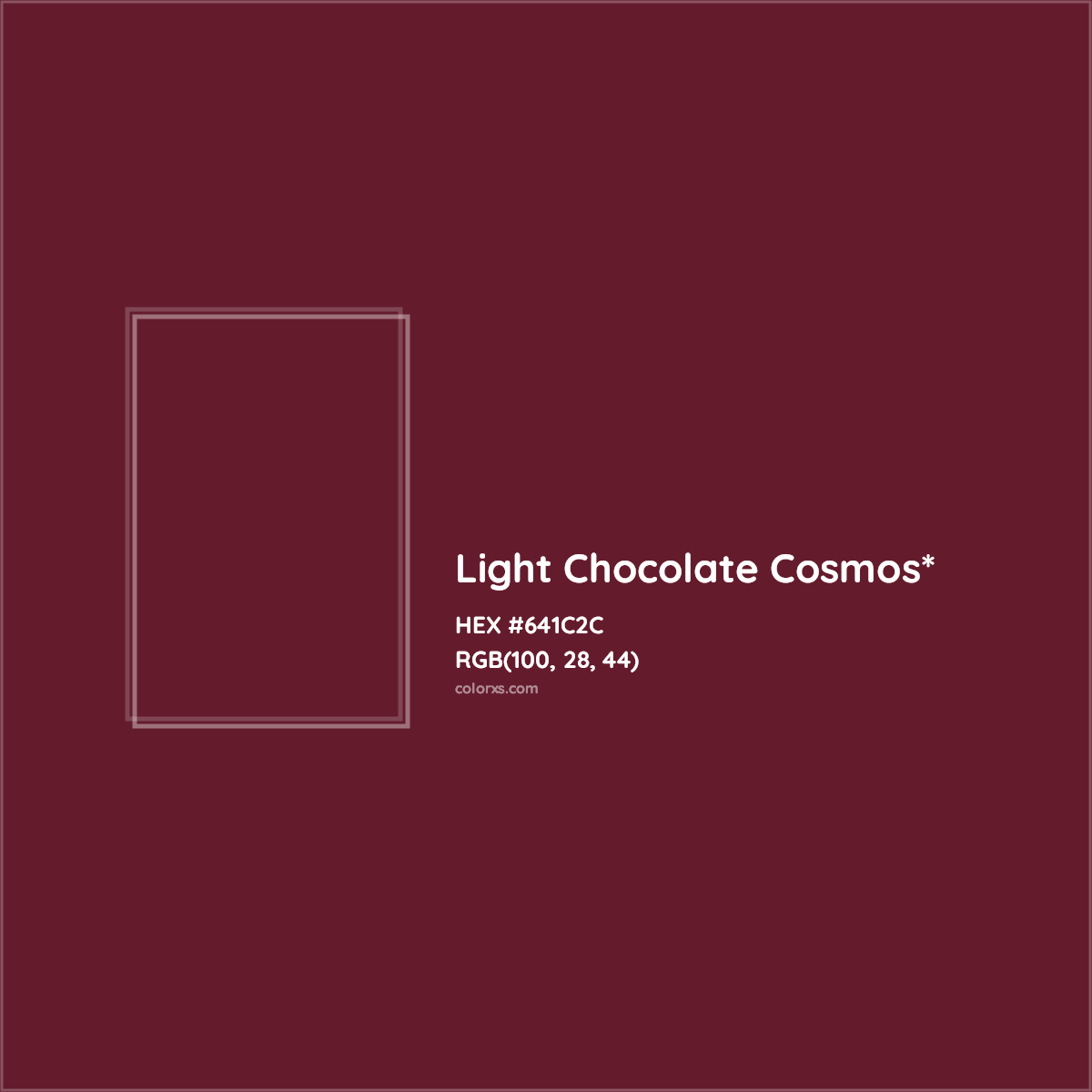 #641C2C hex color. RGB, RYB, CMYK, HSL, HSV codes and color conversions. Matching color names, palettes, paints.