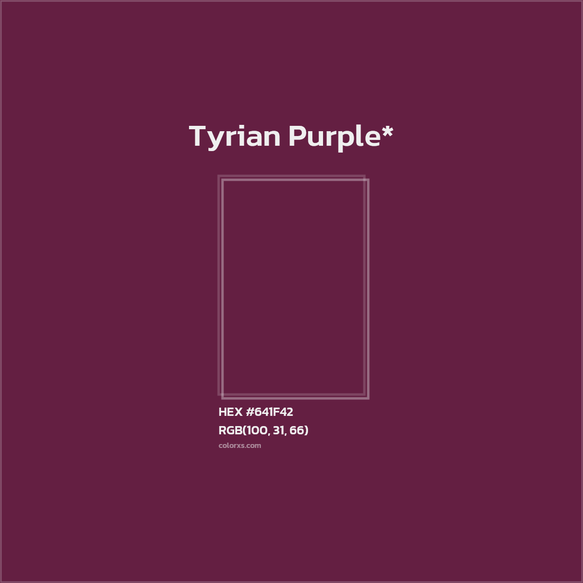 #641F42 hex color. RGB, RYB, CMYK, HSL, HSV codes and color conversions. Matching color names, palettes, paints.