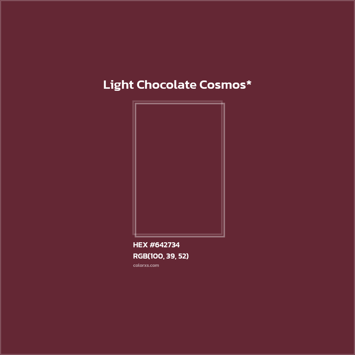 #642734 hex color. RGB, RYB, CMYK, HSL, HSV codes and color conversions. Matching color names, palettes, paints.