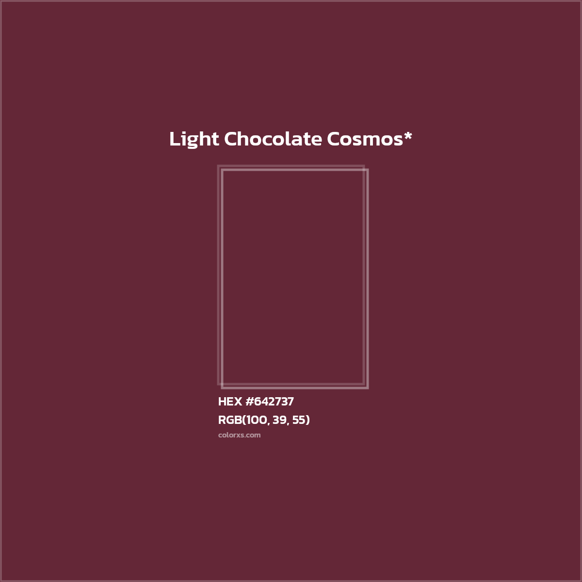 #642737 hex color. RGB, RYB, CMYK, HSL, HSV codes and color conversions. Matching color names, palettes, paints.