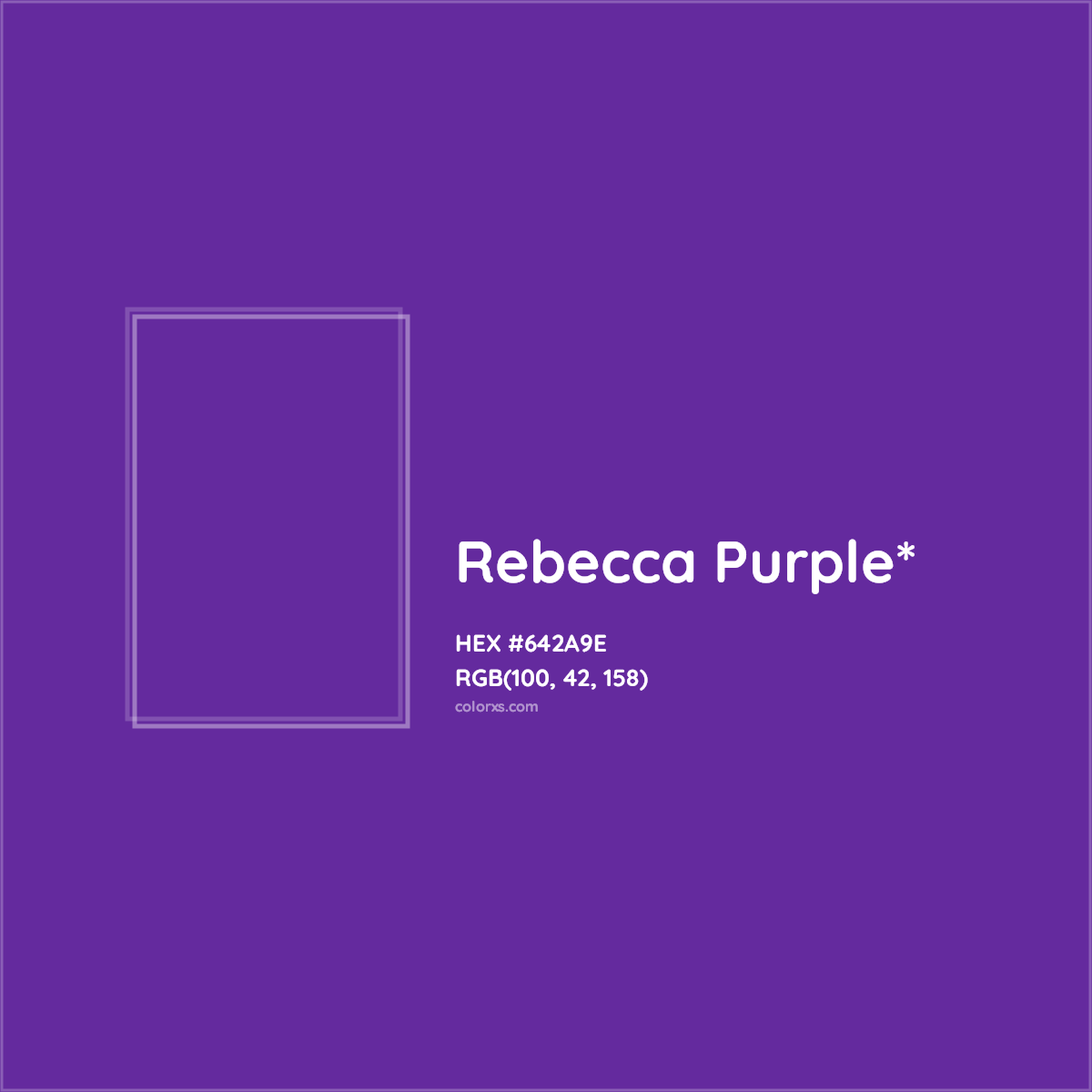 #642A9E hex color. RGB, RYB, CMYK, HSL, HSV codes and color conversions. Matching color names, palettes, paints.