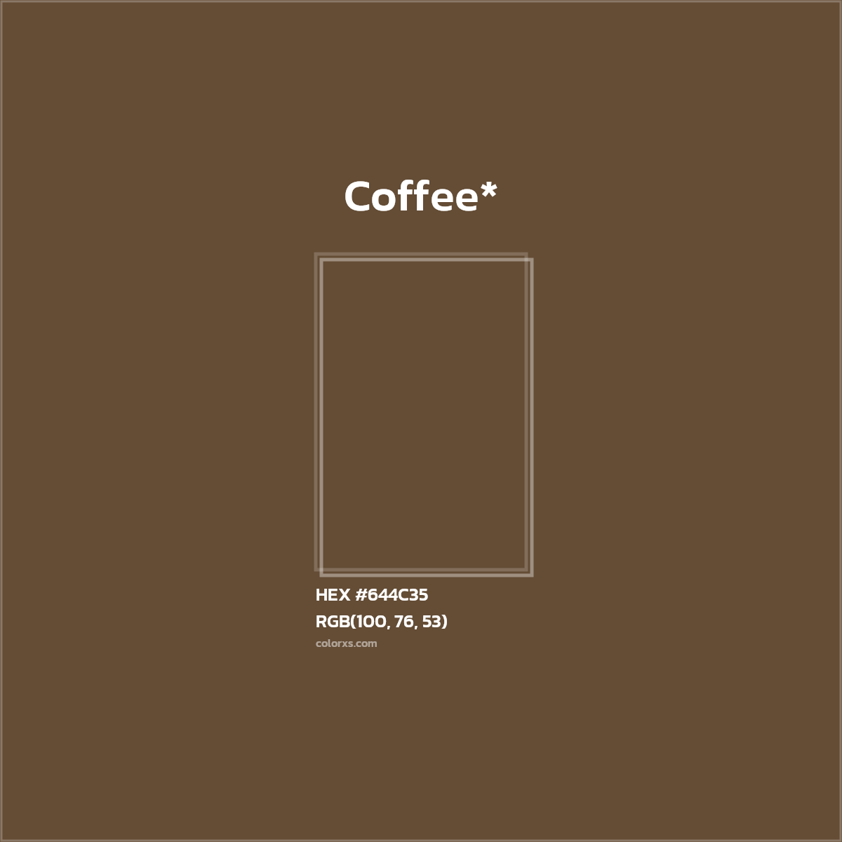 #644C35 hex color. RGB, RYB, CMYK, HSL, HSV codes and color conversions. Matching color names, palettes, paints.