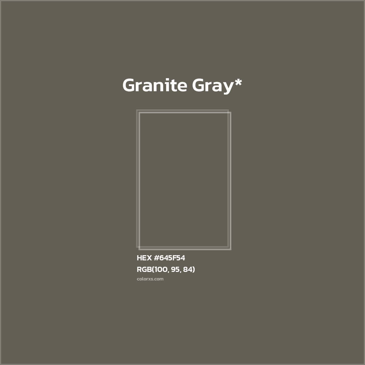 #645F54 hex color. RGB, RYB, CMYK, HSL, HSV codes and color conversions. Matching color names, palettes, paints.