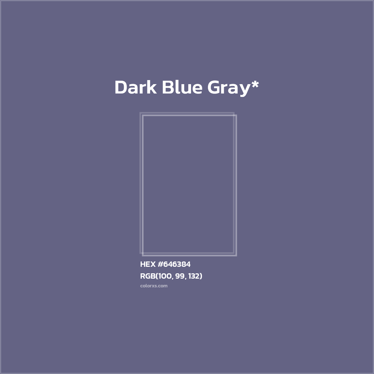 #646384 hex color. RGB, RYB, CMYK, HSL, HSV codes and color conversions. Matching color names, palettes, paints.