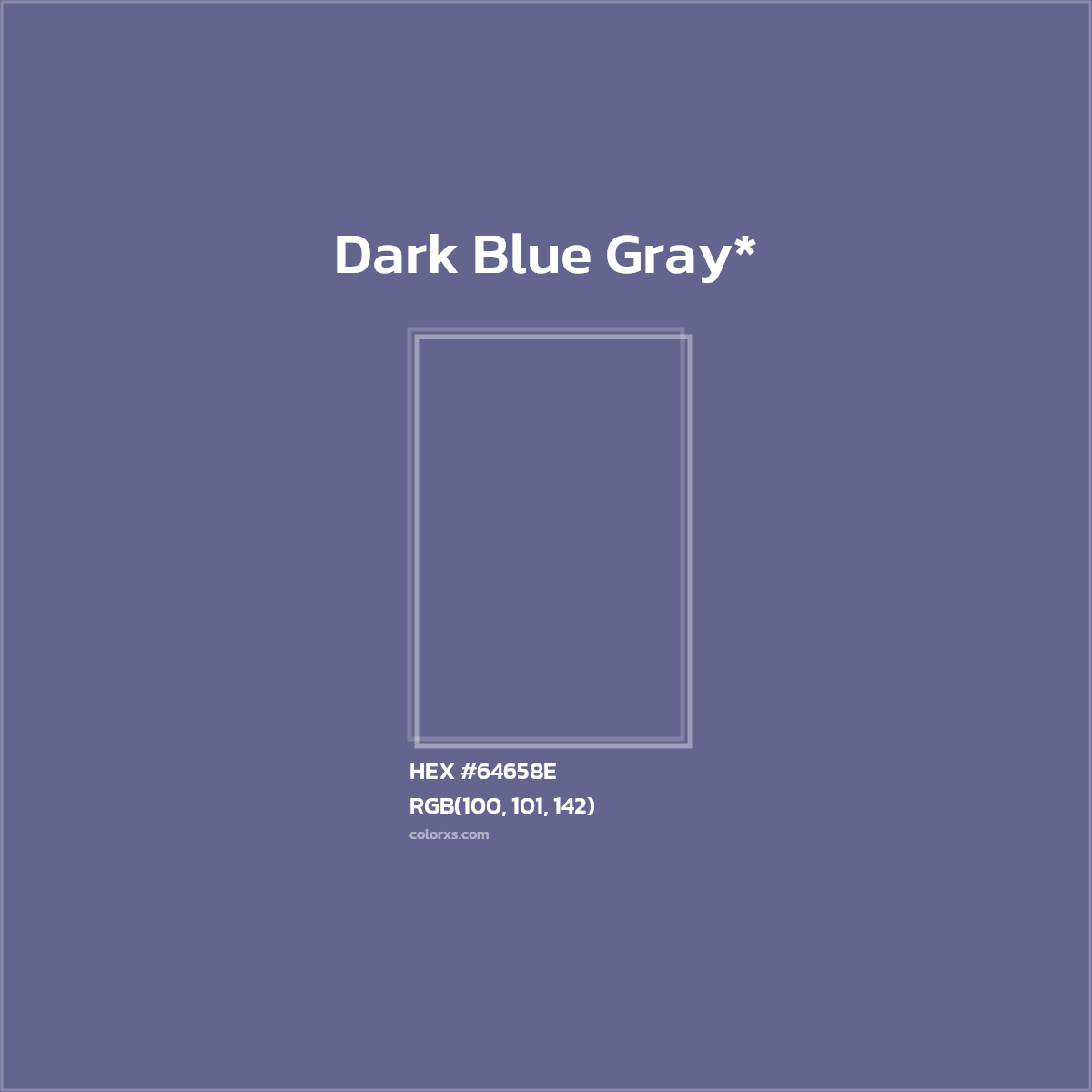 #64658E hex color. RGB, RYB, CMYK, HSL, HSV codes and color conversions. Matching color names, palettes, paints.