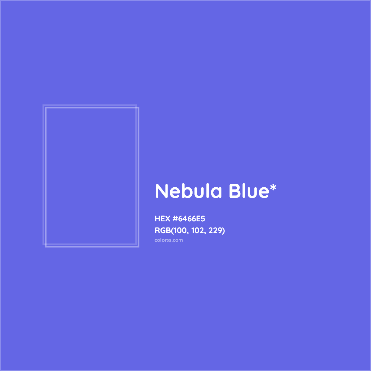 #6466E5 hex color. RGB, RYB, CMYK, HSL, HSV codes and color conversions. Matching color names, palettes, paints.