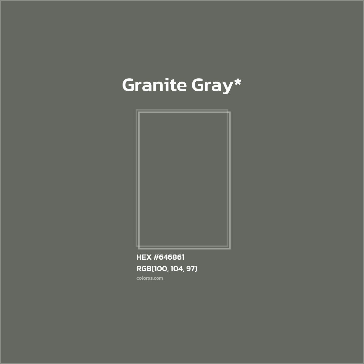 #646861 hex color. RGB, RYB, CMYK, HSL, HSV codes and color conversions. Matching color names, palettes, paints.