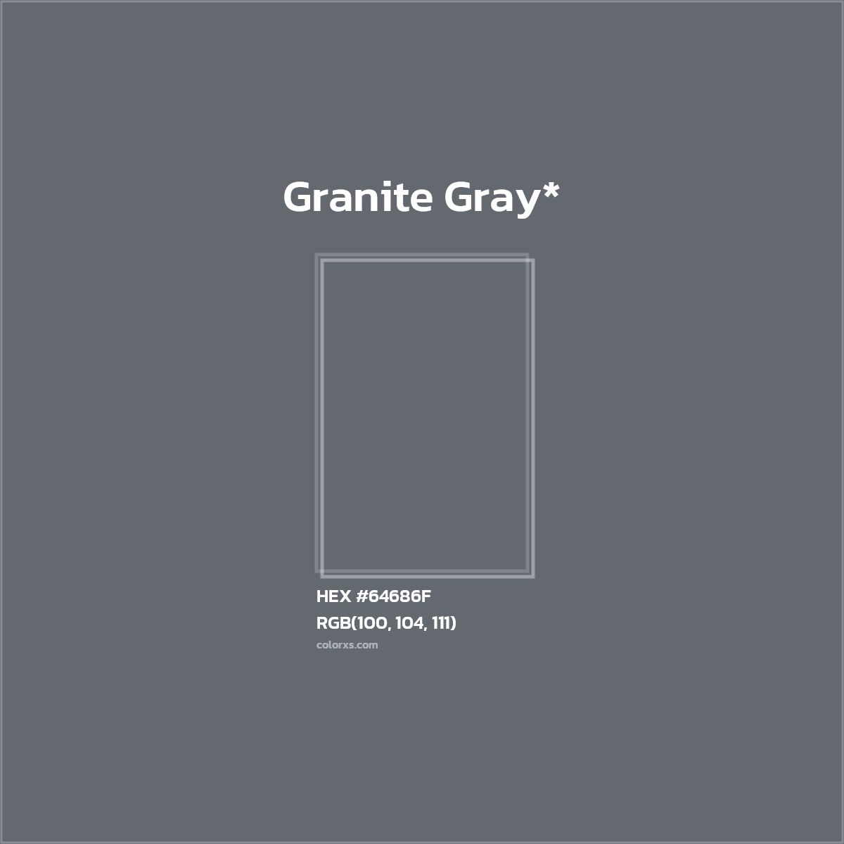 #64686F hex color. RGB, RYB, CMYK, HSL, HSV codes and color conversions. Matching color names, palettes, paints.