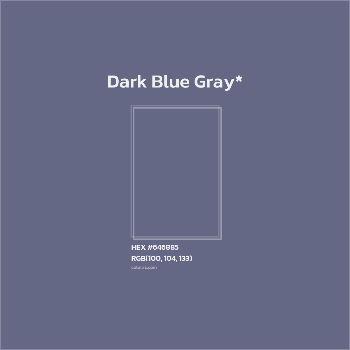 #646885 hex color. RGB, RYB, CMYK, HSL, HSV codes and color conversions. Matching color names, palettes, paints.