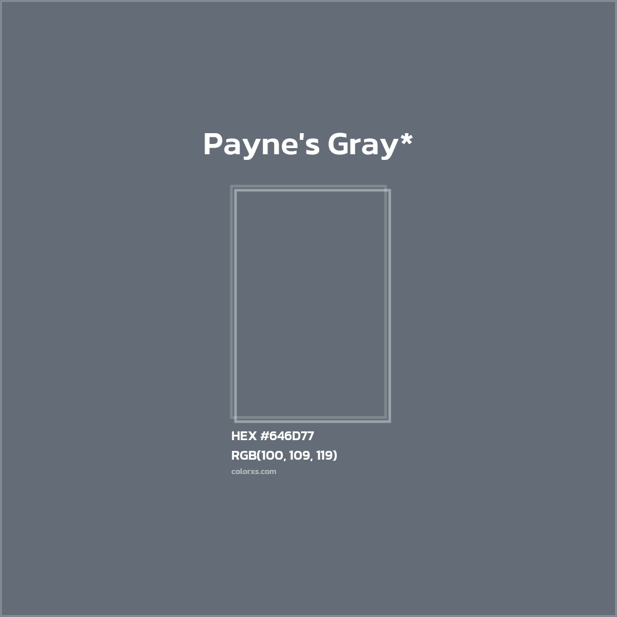 #646D77 hex color. RGB, RYB, CMYK, HSL, HSV codes and color conversions. Matching color names, palettes, paints.