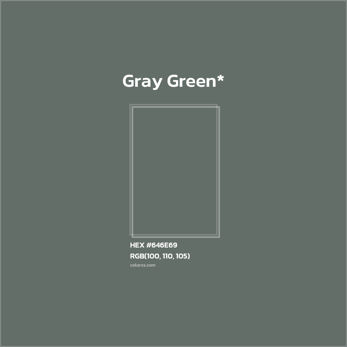 #646E69 hex color. RGB, RYB, CMYK, HSL, HSV codes and color conversions. Matching color names, palettes, paints.