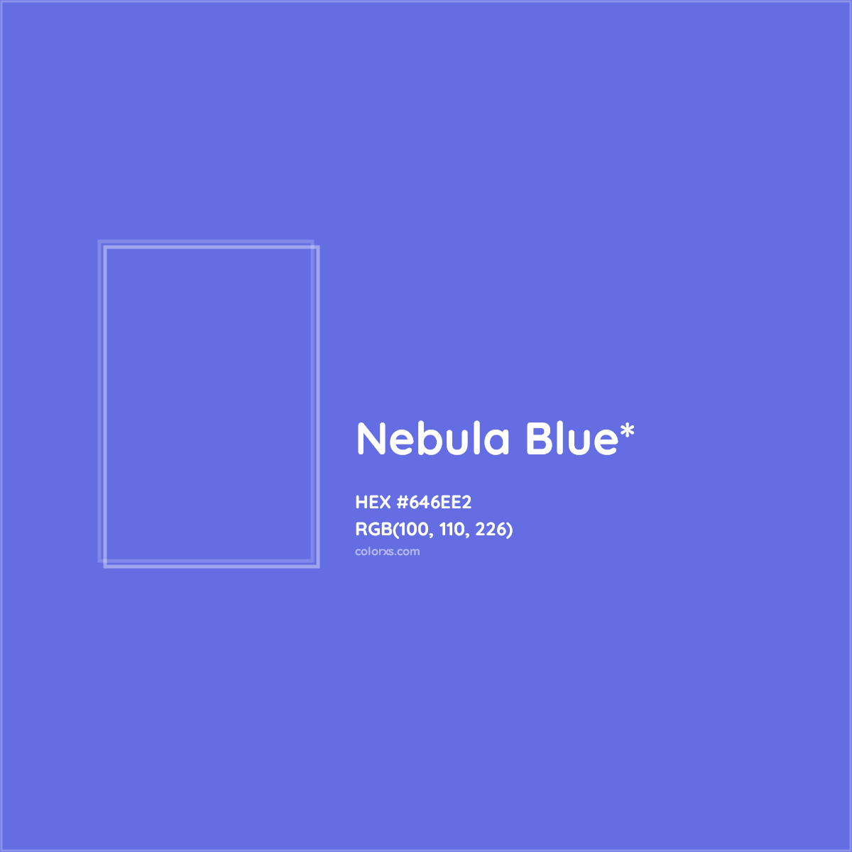 #646EE2 hex color. RGB, RYB, CMYK, HSL, HSV codes and color conversions. Matching color names, palettes, paints.