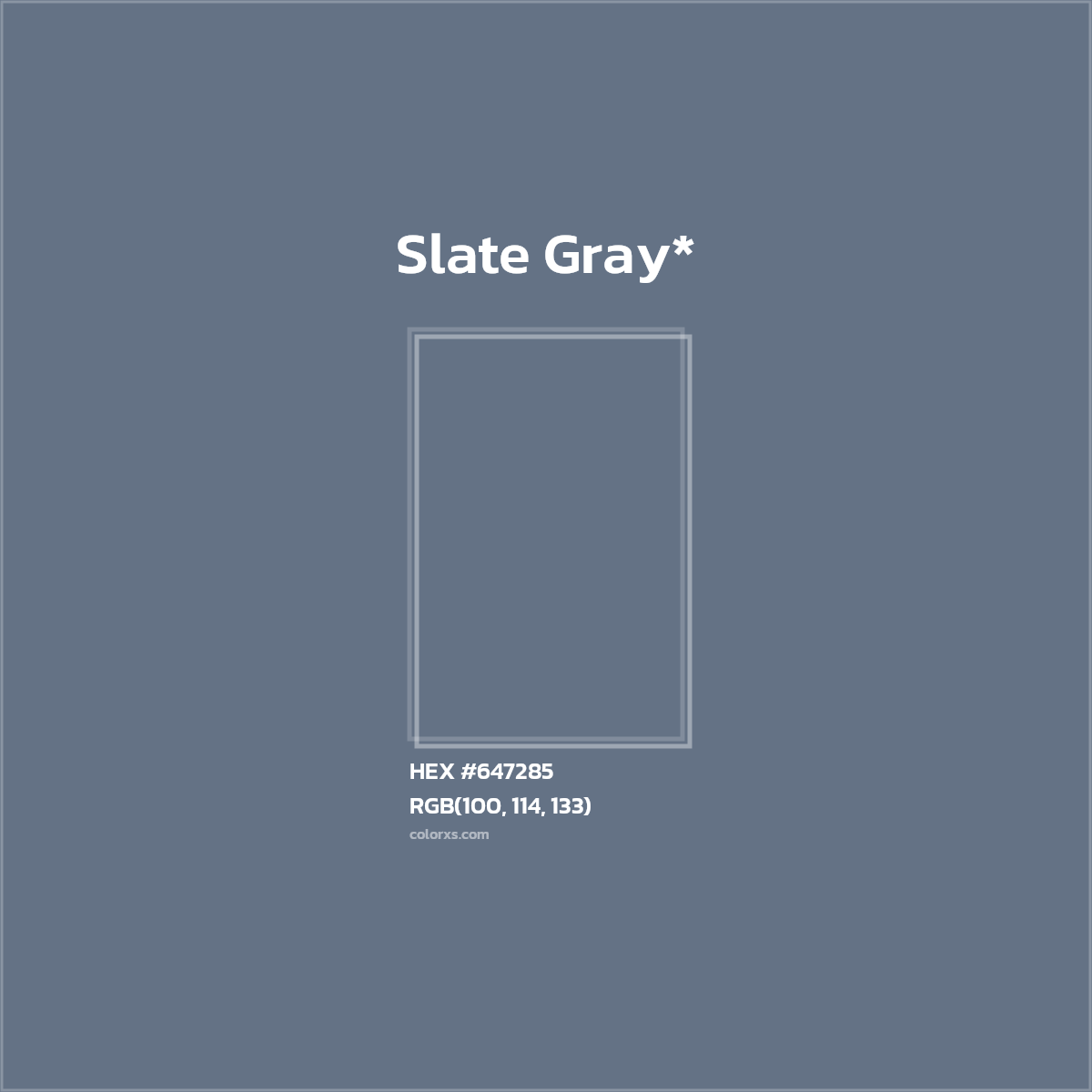 #647285 hex color. RGB, RYB, CMYK, HSL, HSV codes and color conversions. Matching color names, palettes, paints.