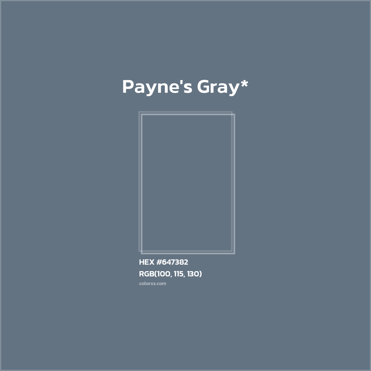 #647382 hex color. RGB, RYB, CMYK, HSL, HSV codes and color conversions. Matching color names, palettes, paints.
