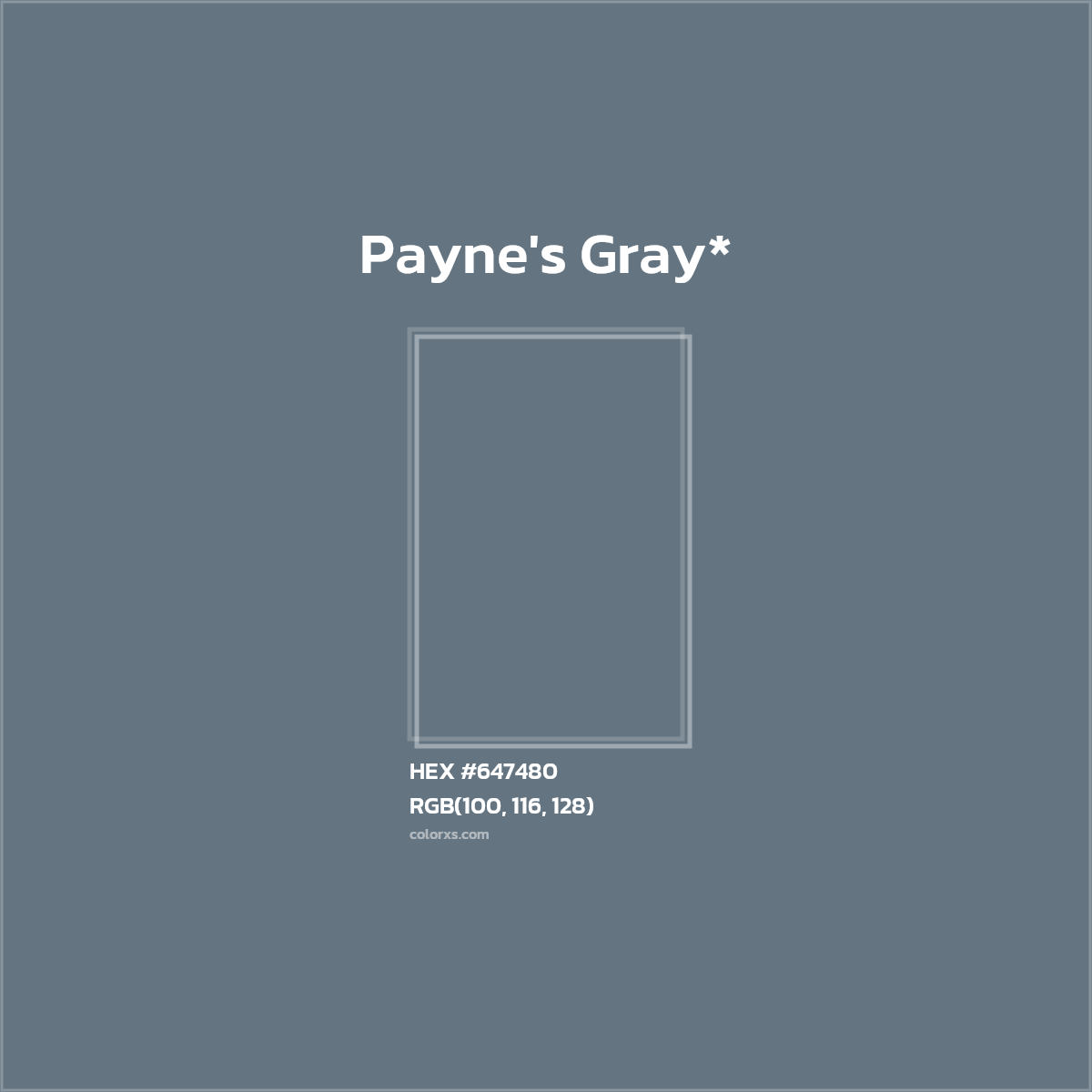 #647480 hex color. RGB, RYB, CMYK, HSL, HSV codes and color conversions. Matching color names, palettes, paints.