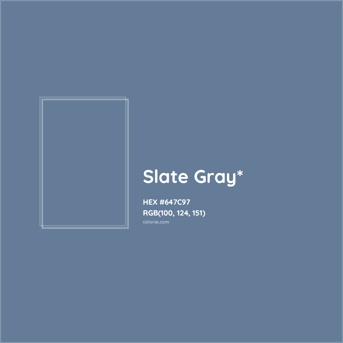 #647C97 hex color. RGB, RYB, CMYK, HSL, HSV codes and color conversions. Matching color names, palettes, paints.