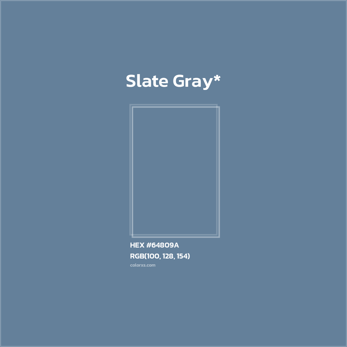 #64809A hex color. RGB, RYB, CMYK, HSL, HSV codes and color conversions. Matching color names, palettes, paints.