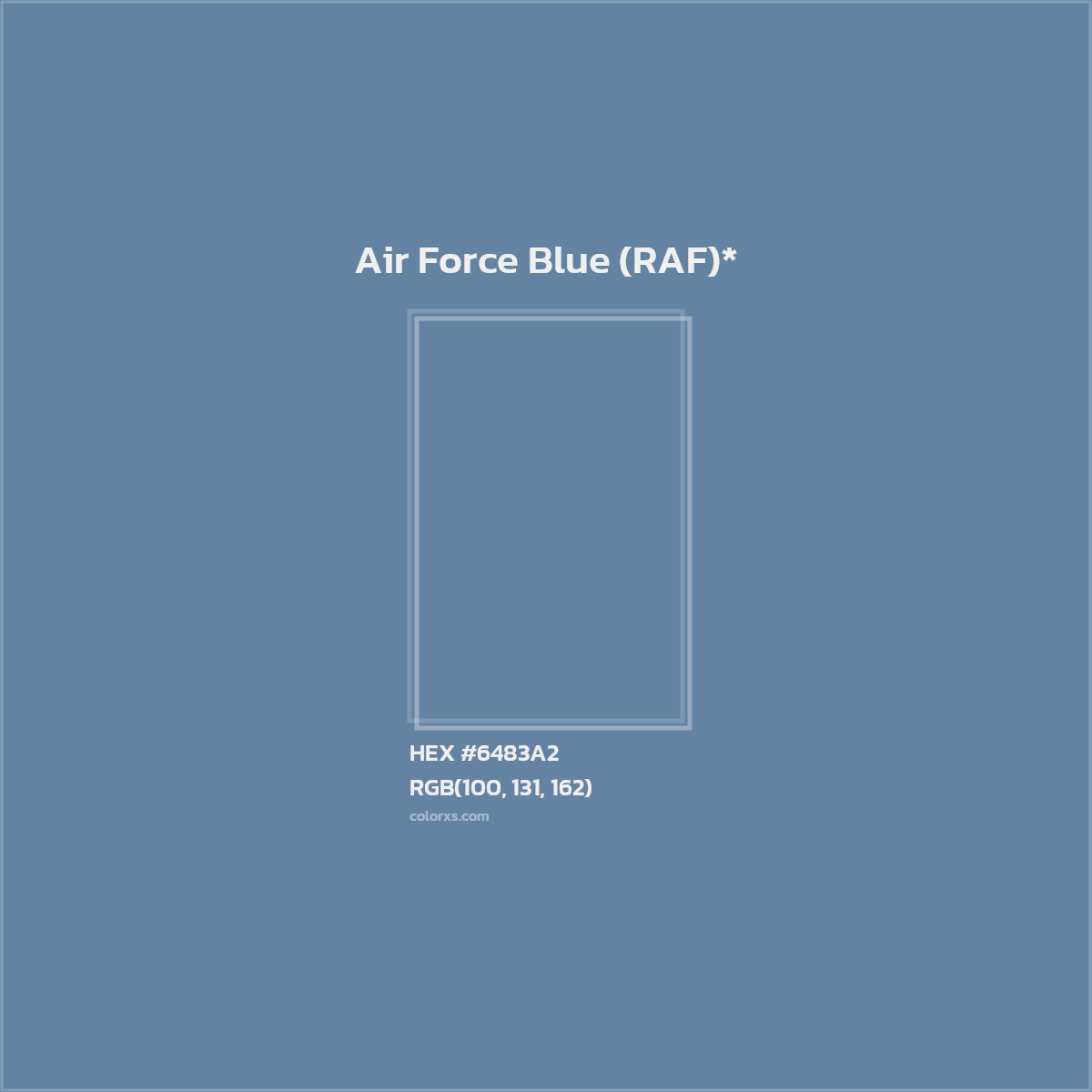 #6483A2 hex color. RGB, RYB, CMYK, HSL, HSV codes and color conversions. Matching color names, palettes, paints.