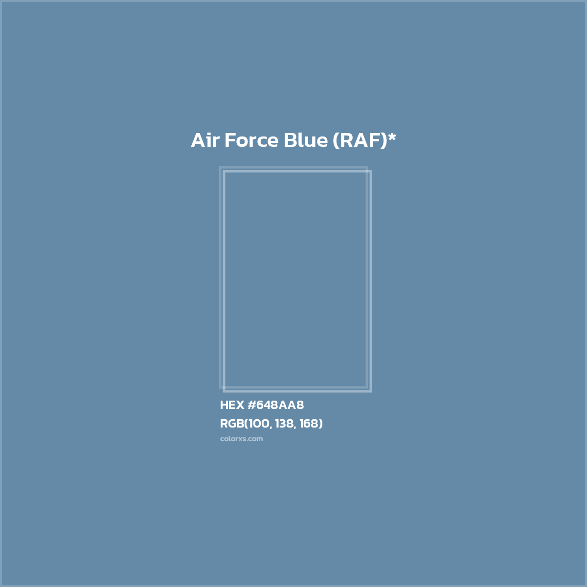 #648AA8 hex color. RGB, RYB, CMYK, HSL, HSV codes and color conversions. Matching color names, palettes, paints.