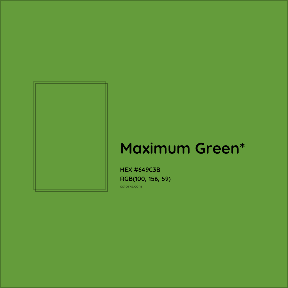 #649C3B hex color. RGB, RYB, CMYK, HSL, HSV codes and color conversions. Matching color names, palettes, paints.