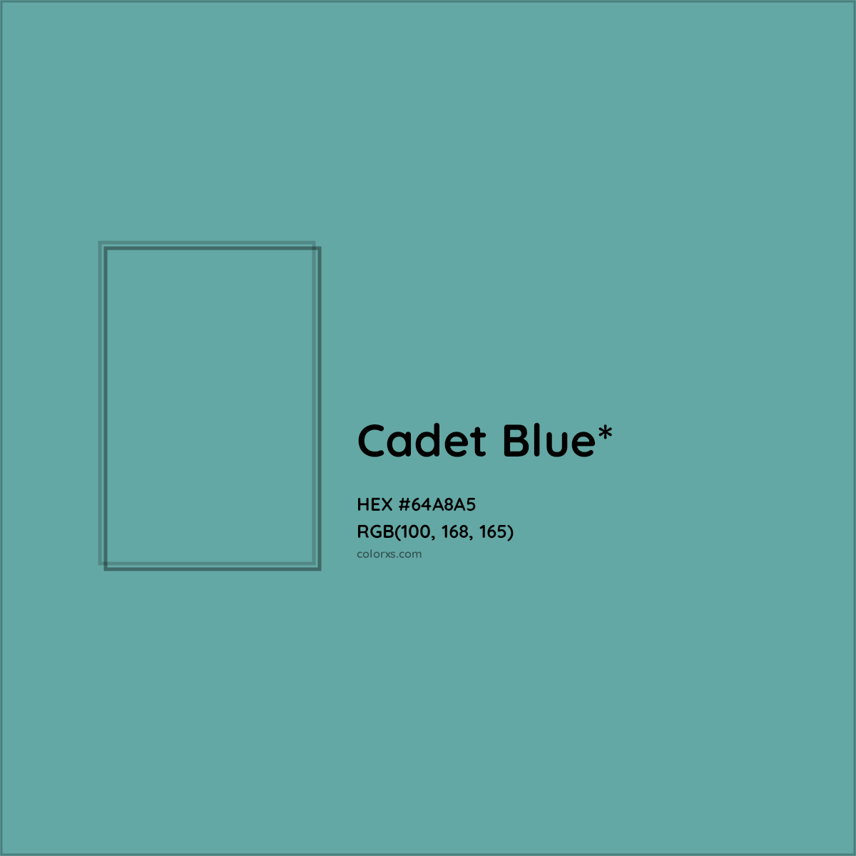 #64A8A5 hex color. RGB, RYB, CMYK, HSL, HSV codes and color conversions. Matching color names, palettes, paints.