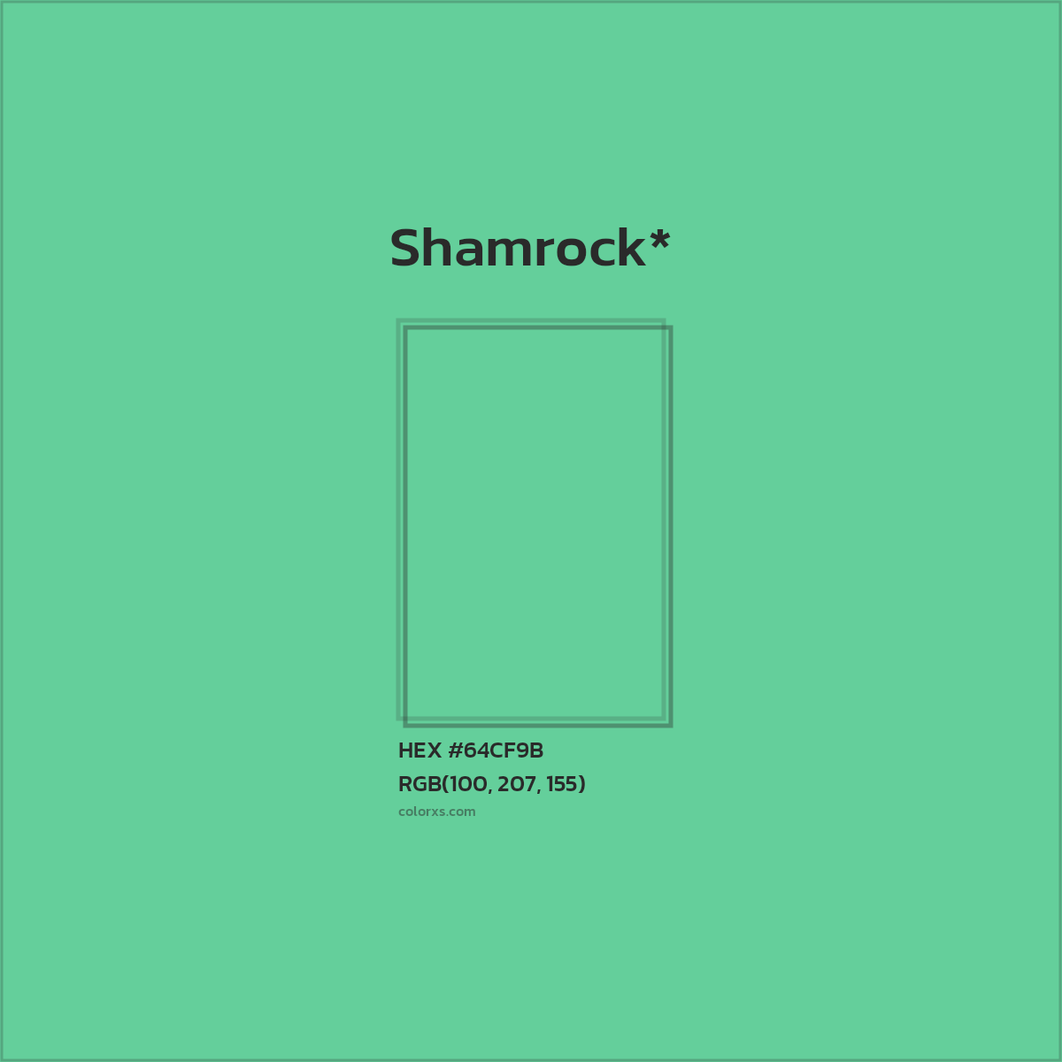 #64CF9B hex color. RGB, RYB, CMYK, HSL, HSV codes and color conversions. Matching color names, palettes, paints.