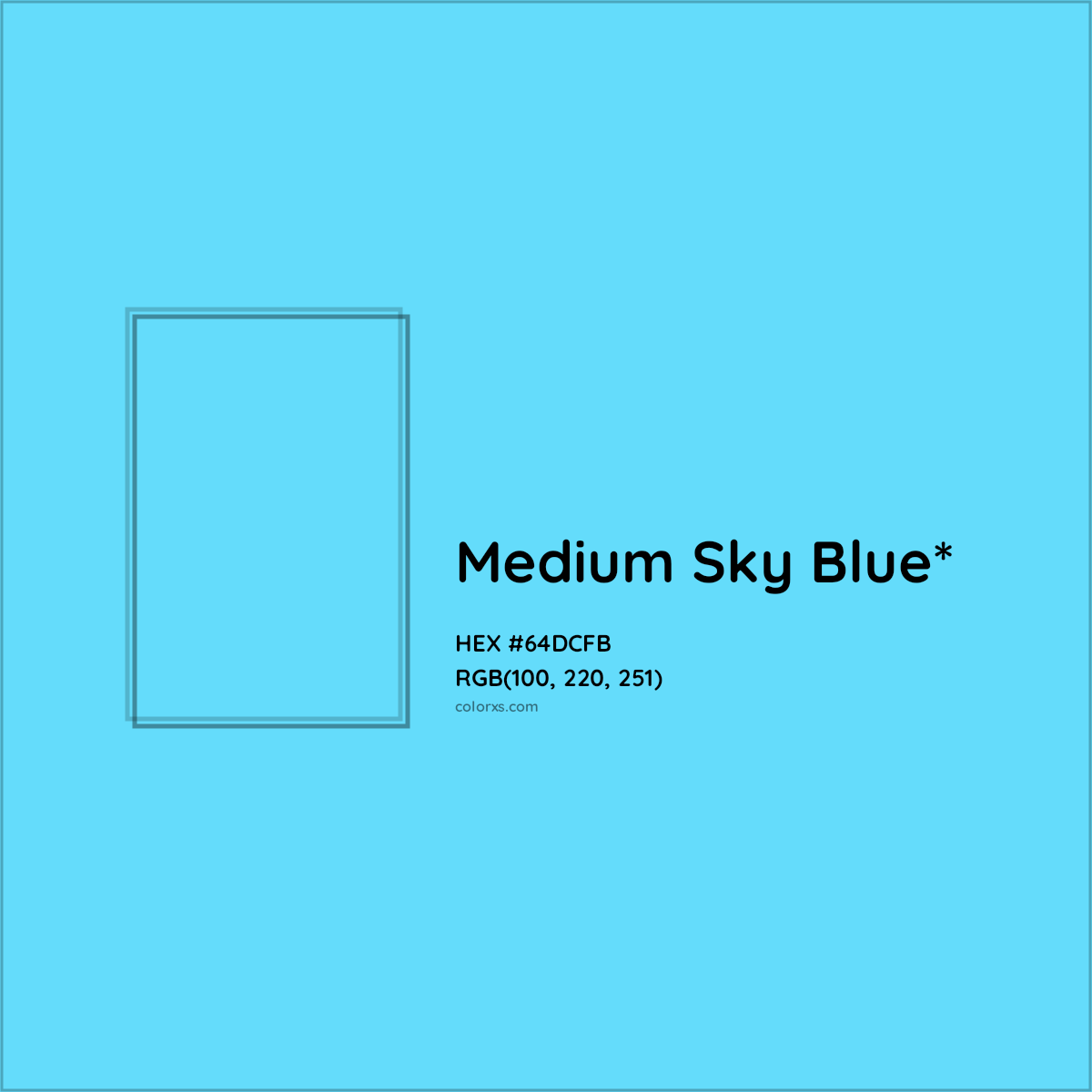 #64DCFB hex color. RGB, RYB, CMYK, HSL, HSV codes and color conversions. Matching color names, palettes, paints.