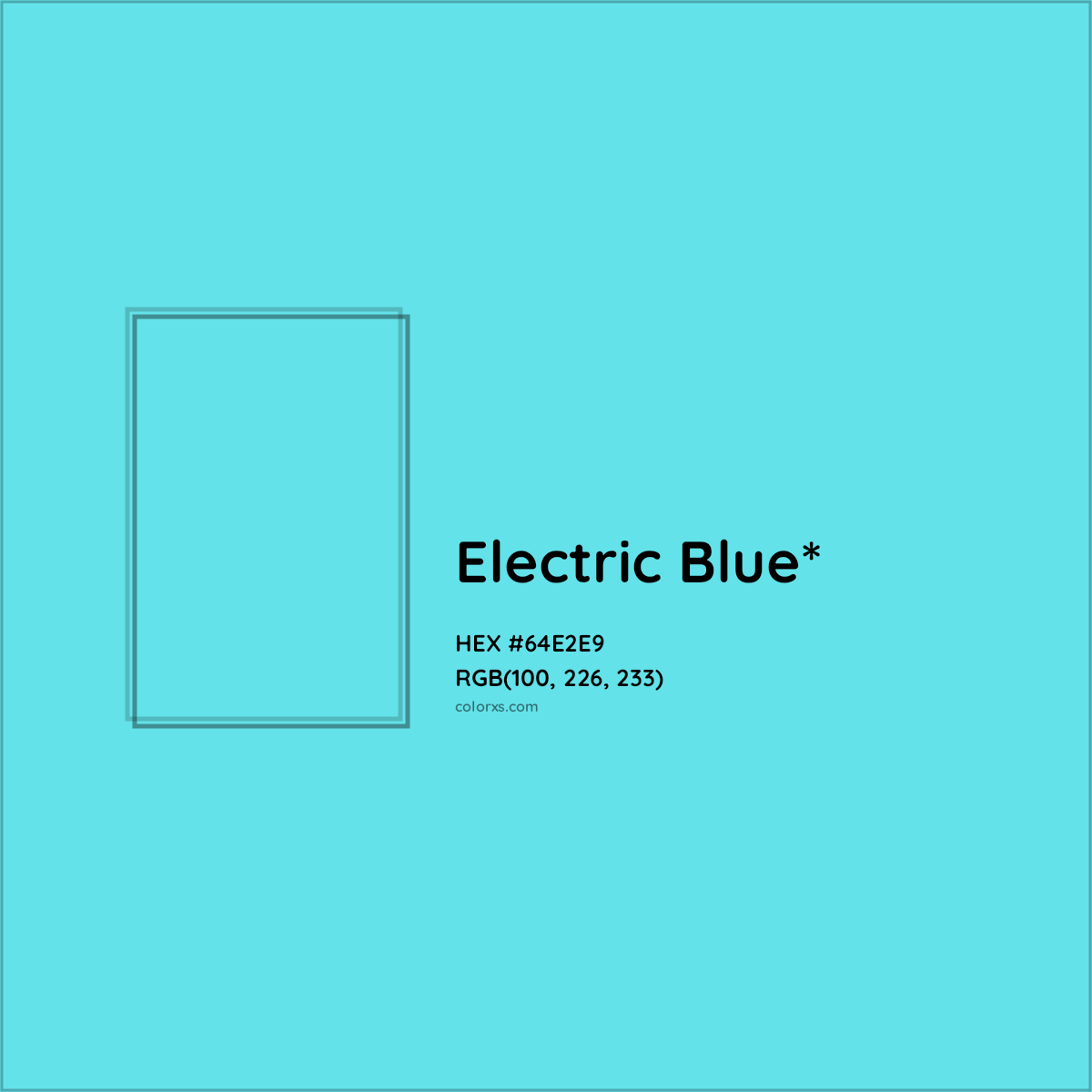 #64E2E9 hex color. RGB, RYB, CMYK, HSL, HSV codes and color conversions. Matching color names, palettes, paints.