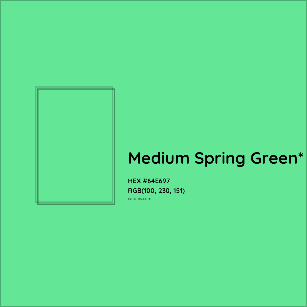 #64E697 hex color. RGB, RYB, CMYK, HSL, HSV codes and color conversions. Matching color names, palettes, paints.