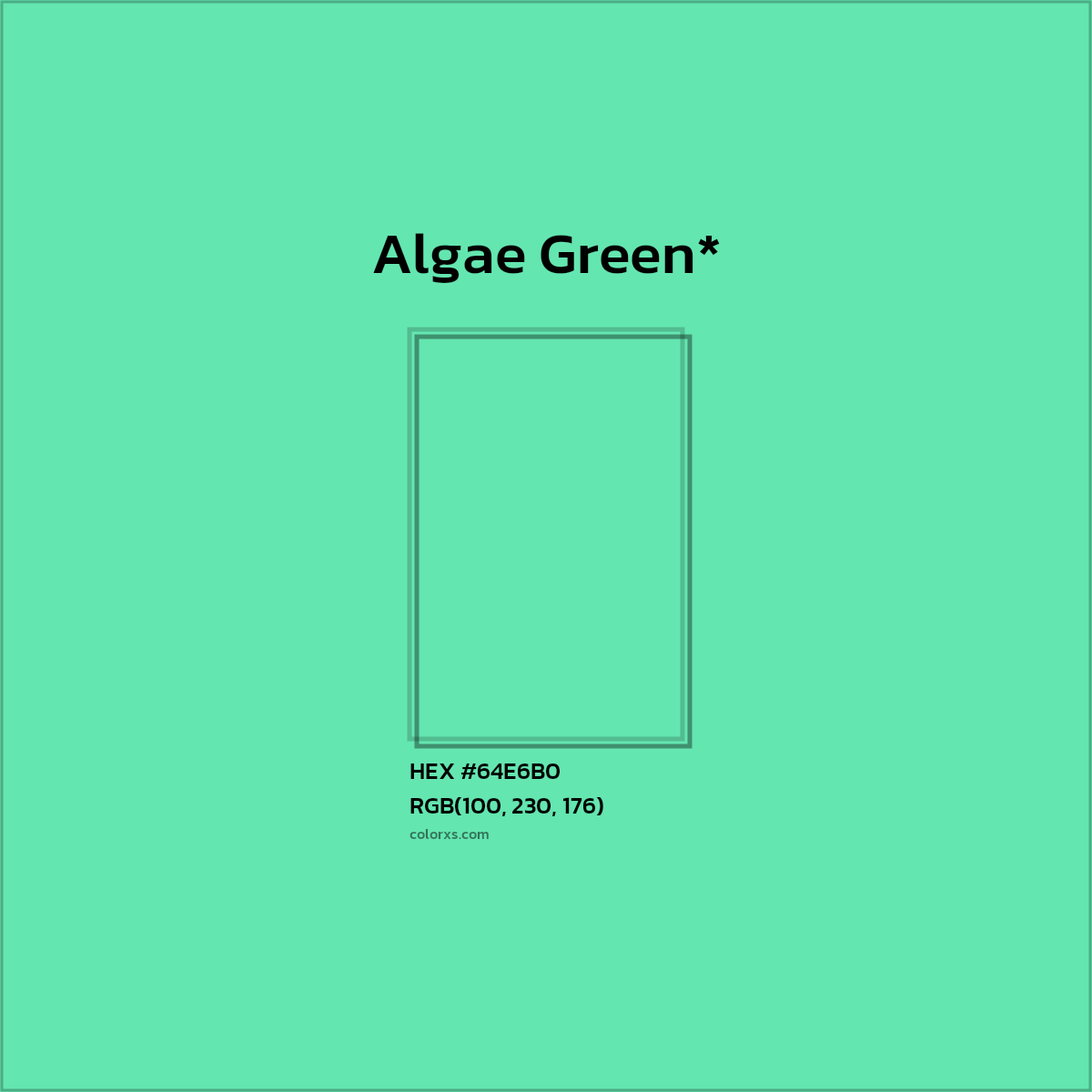 #64E6B0 hex color. RGB, RYB, CMYK, HSL, HSV codes and color conversions. Matching color names, palettes, paints.