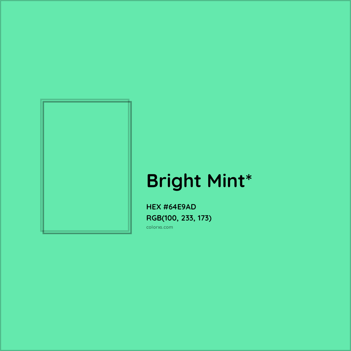 #64E9AD hex color. RGB, RYB, CMYK, HSL, HSV codes and color conversions. Matching color names, palettes, paints.