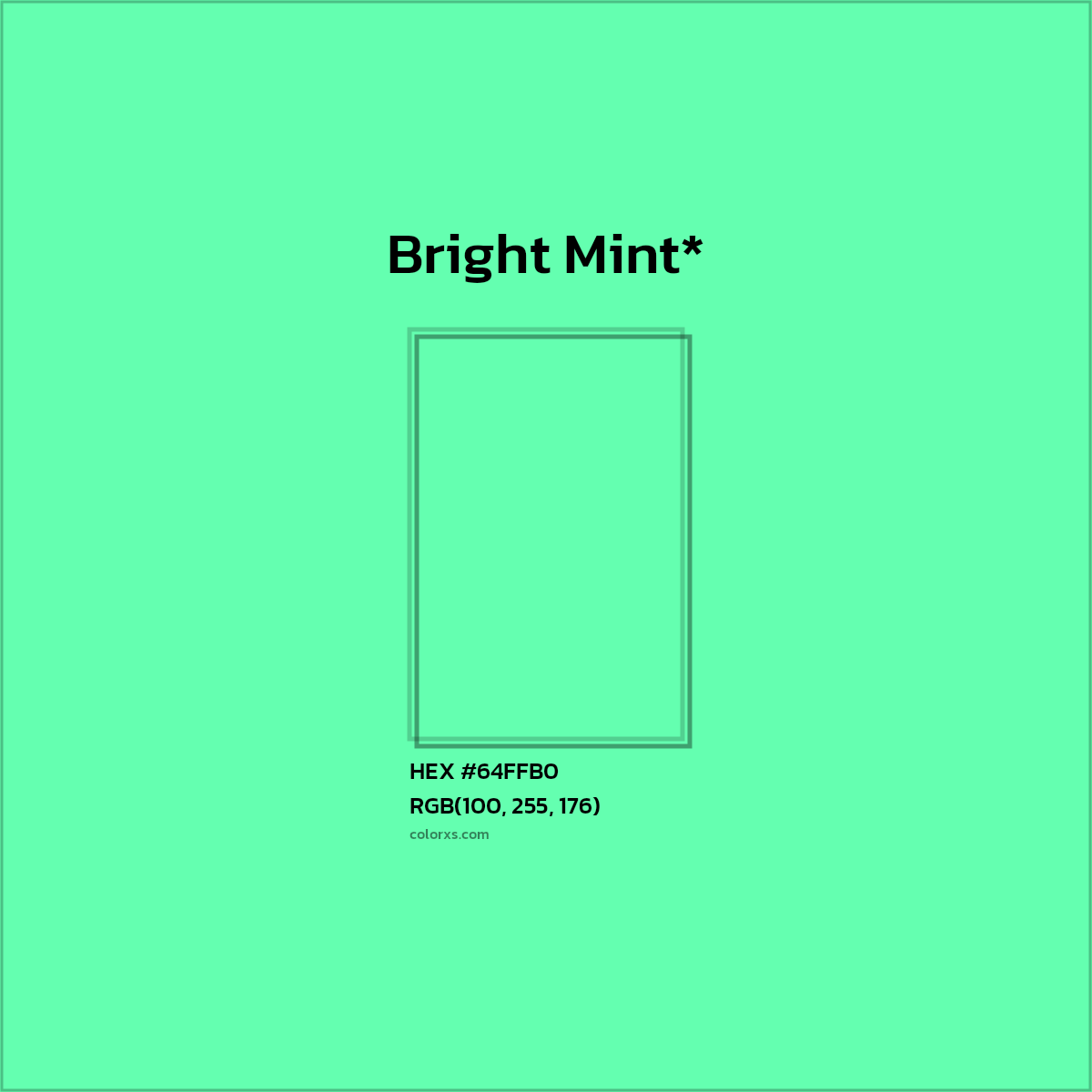 #64FFB0 hex color. RGB, RYB, CMYK, HSL, HSV codes and color conversions. Matching color names, palettes, paints.