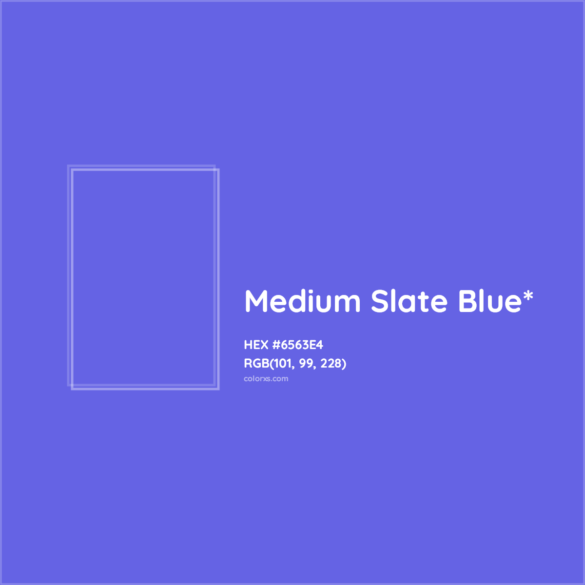 #6563E4 hex color. RGB, RYB, CMYK, HSL, HSV codes and color conversions. Matching color names, palettes, paints.