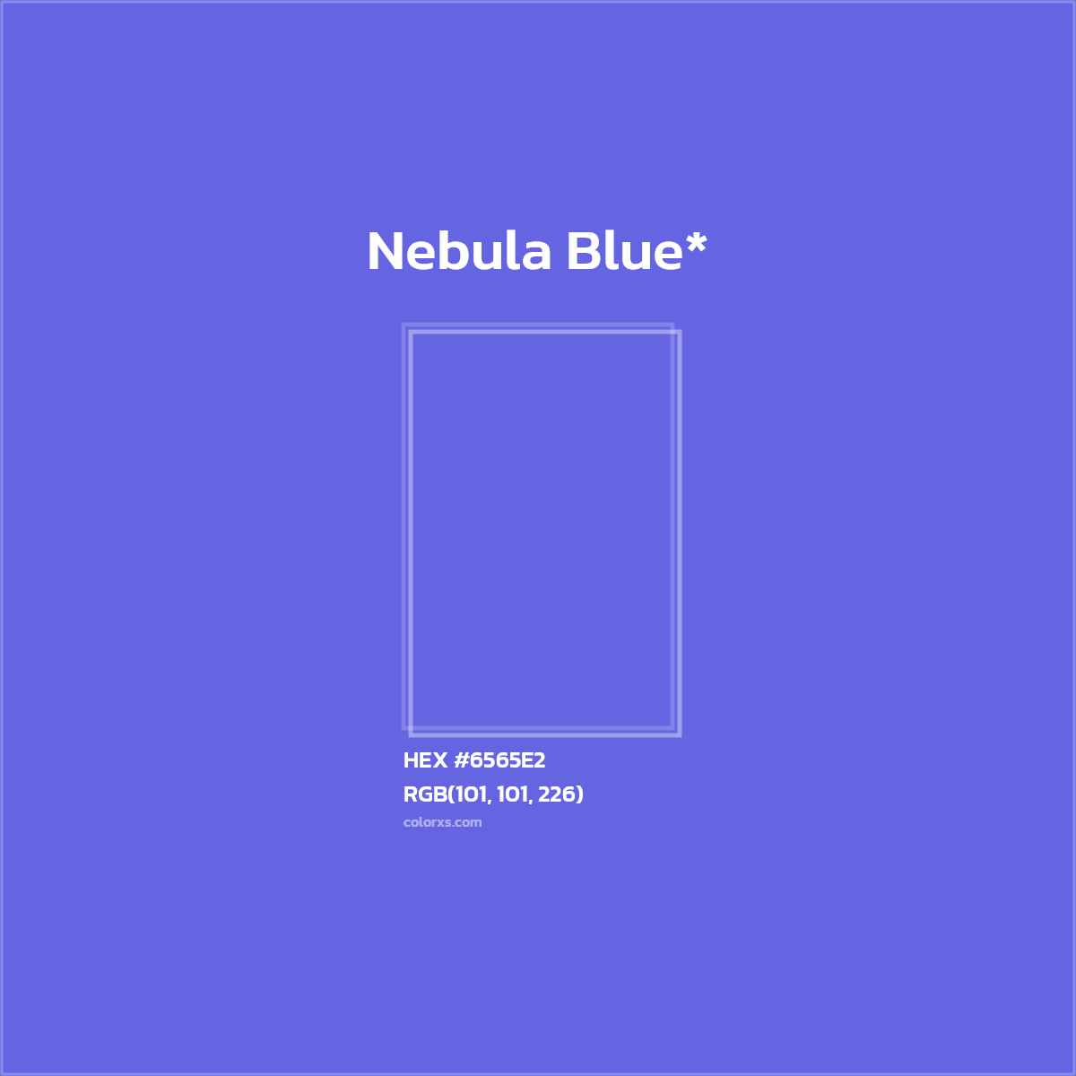 #6565E2 hex color. RGB, RYB, CMYK, HSL, HSV codes and color conversions. Matching color names, palettes, paints.