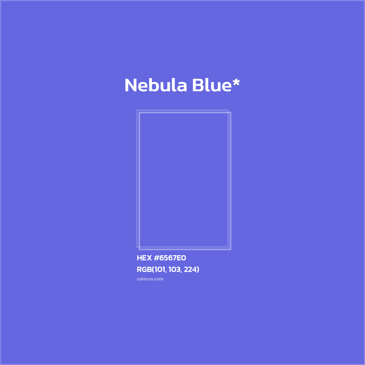 #6567E0 hex color. RGB, RYB, CMYK, HSL, HSV codes and color conversions. Matching color names, palettes, paints.