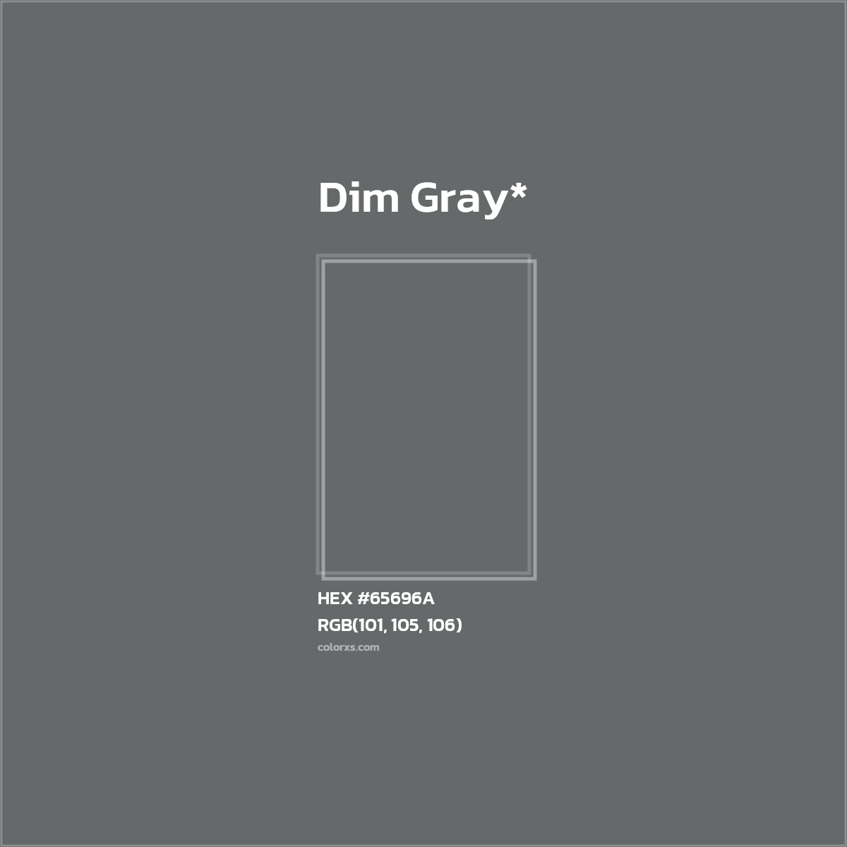 #65696A hex color. RGB, RYB, CMYK, HSL, HSV codes and color conversions. Matching color names, palettes, paints.