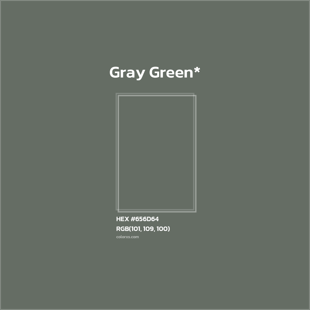 #656D64 hex color. RGB, RYB, CMYK, HSL, HSV codes and color conversions. Matching color names, palettes, paints.