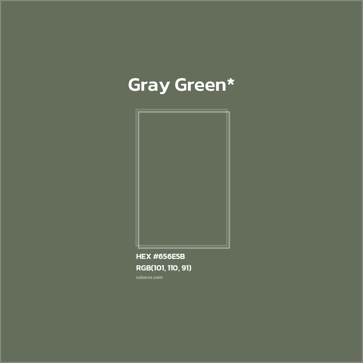 #656E5B hex color. RGB, RYB, CMYK, HSL, HSV codes and color conversions. Matching color names, palettes, paints.
