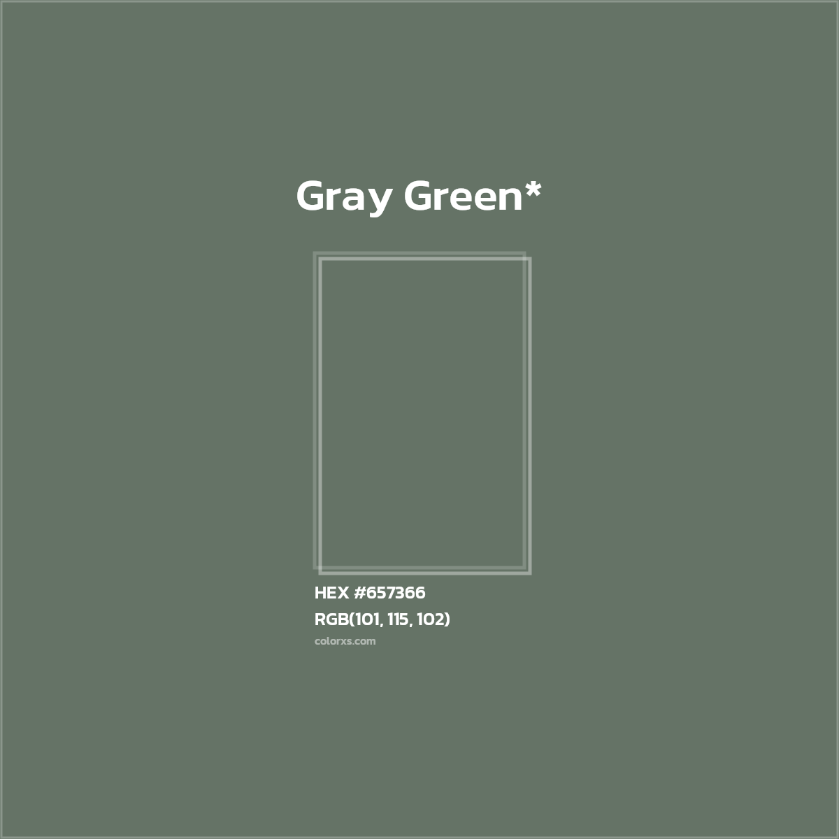 #657366 hex color. RGB, RYB, CMYK, HSL, HSV codes and color conversions. Matching color names, palettes, paints.