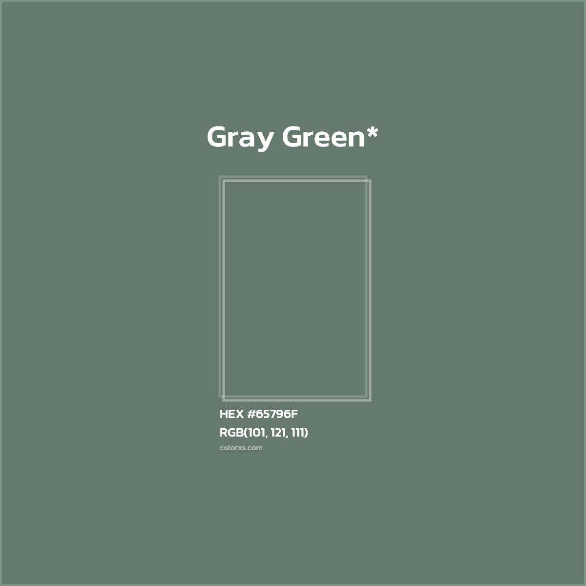#65796F hex color. RGB, RYB, CMYK, HSL, HSV codes and color conversions. Matching color names, palettes, paints.