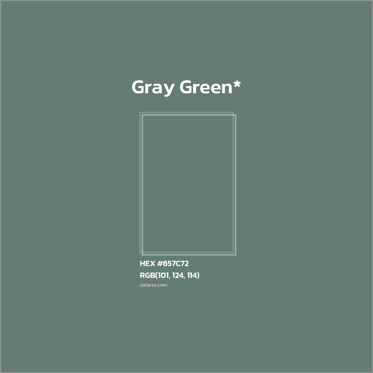 #657C72 hex color. RGB, RYB, CMYK, HSL, HSV codes and color conversions. Matching color names, palettes, paints.
