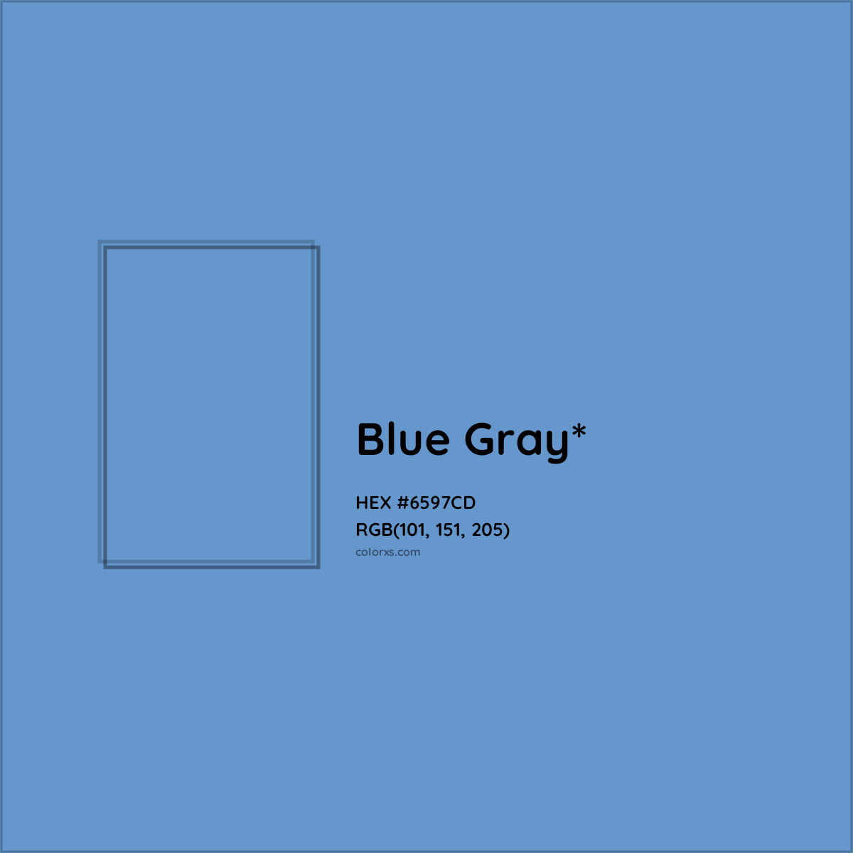 #6597CD hex color. RGB, RYB, CMYK, HSL, HSV codes and color conversions. Matching color names, palettes, paints.