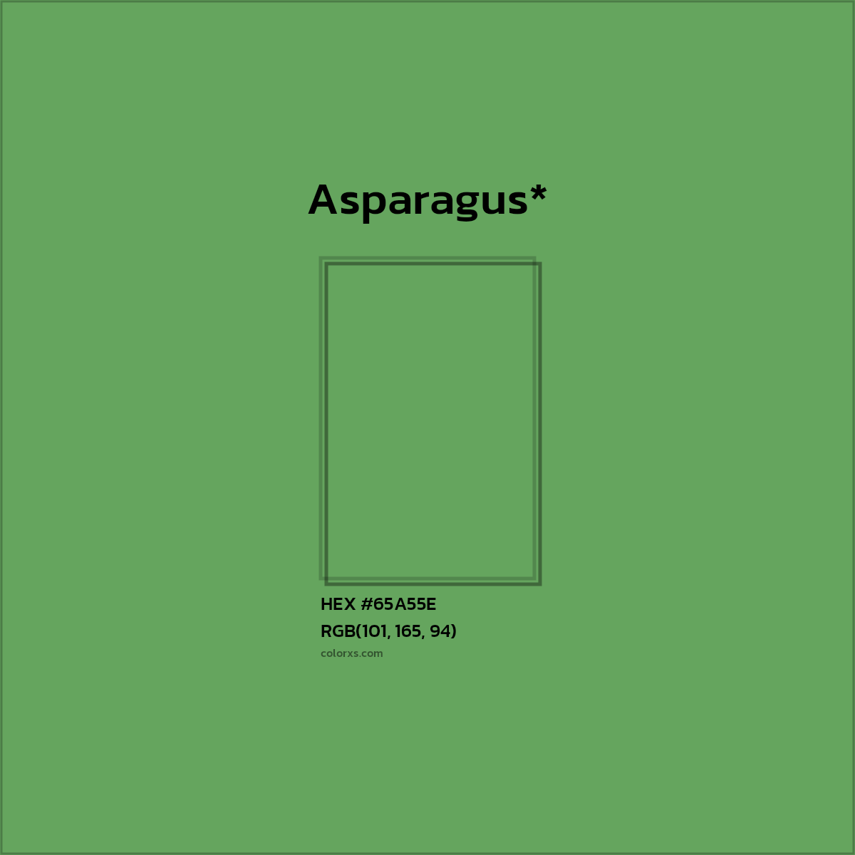 #65A55E hex color. RGB, RYB, CMYK, HSL, HSV codes and color conversions. Matching color names, palettes, paints.
