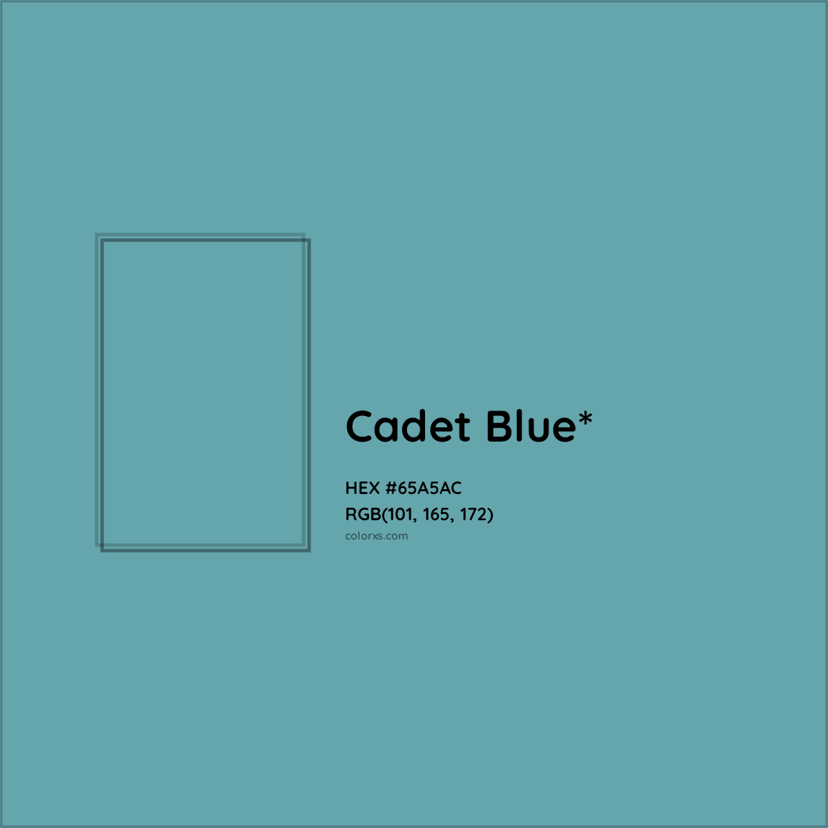 #65A5AC hex color. RGB, RYB, CMYK, HSL, HSV codes and color conversions. Matching color names, palettes, paints.