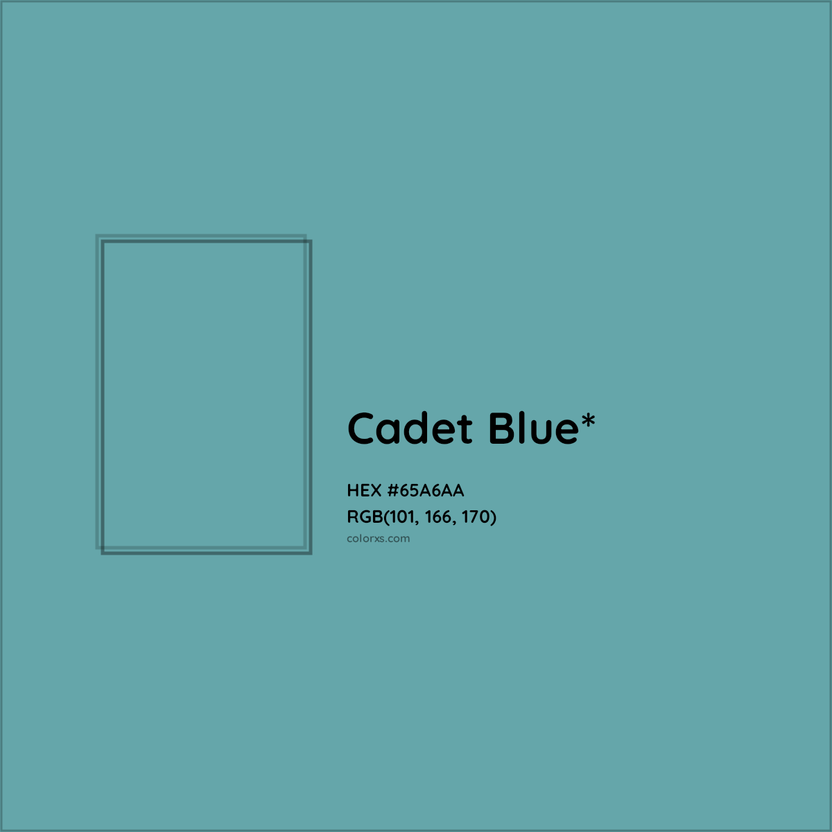 #65A6AA hex color. RGB, RYB, CMYK, HSL, HSV codes and color conversions. Matching color names, palettes, paints.