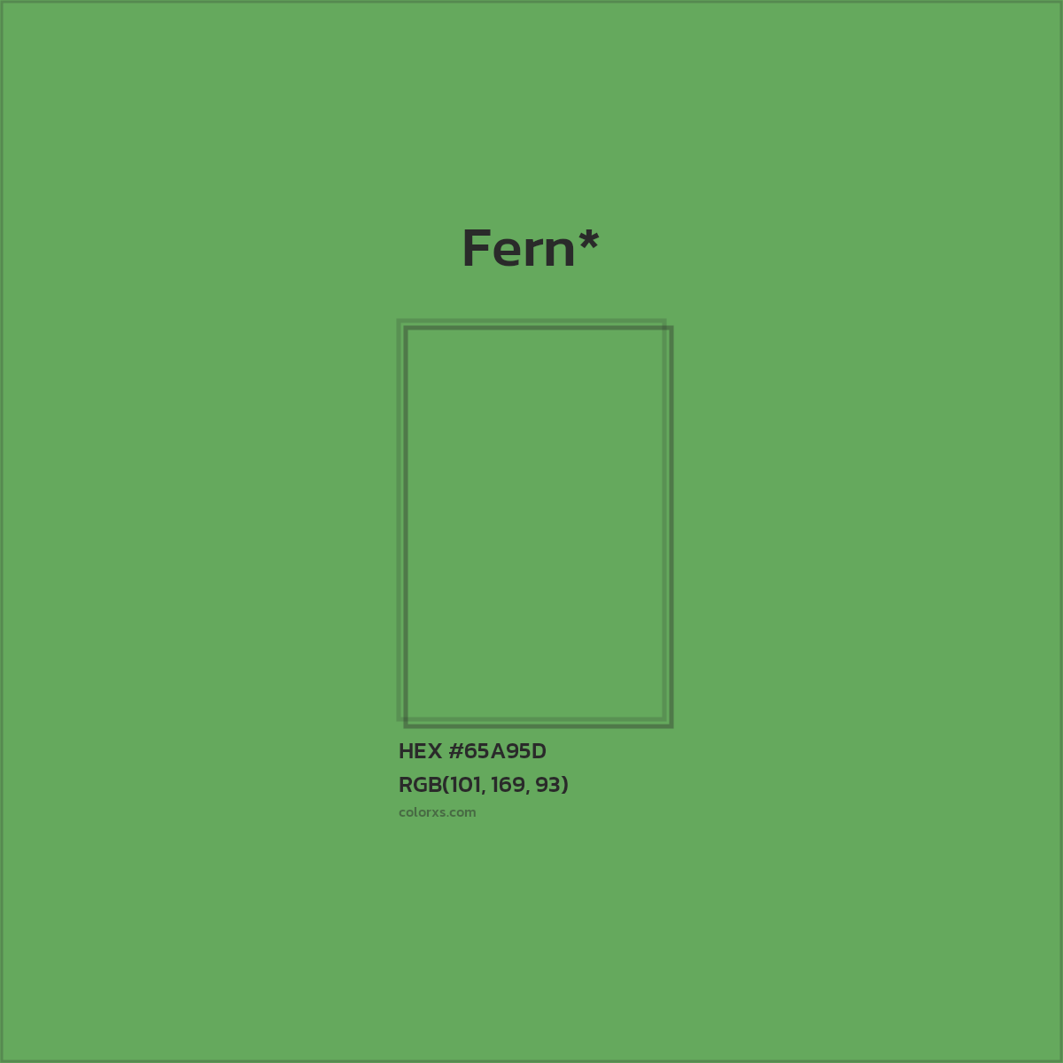 #65A95D hex color. RGB, RYB, CMYK, HSL, HSV codes and color conversions. Matching color names, palettes, paints.