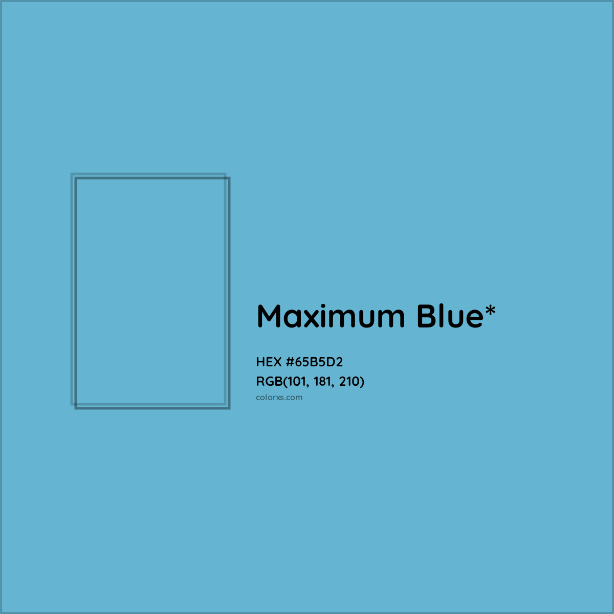 #65B5D2 hex color. RGB, RYB, CMYK, HSL, HSV codes and color conversions. Matching color names, palettes, paints.