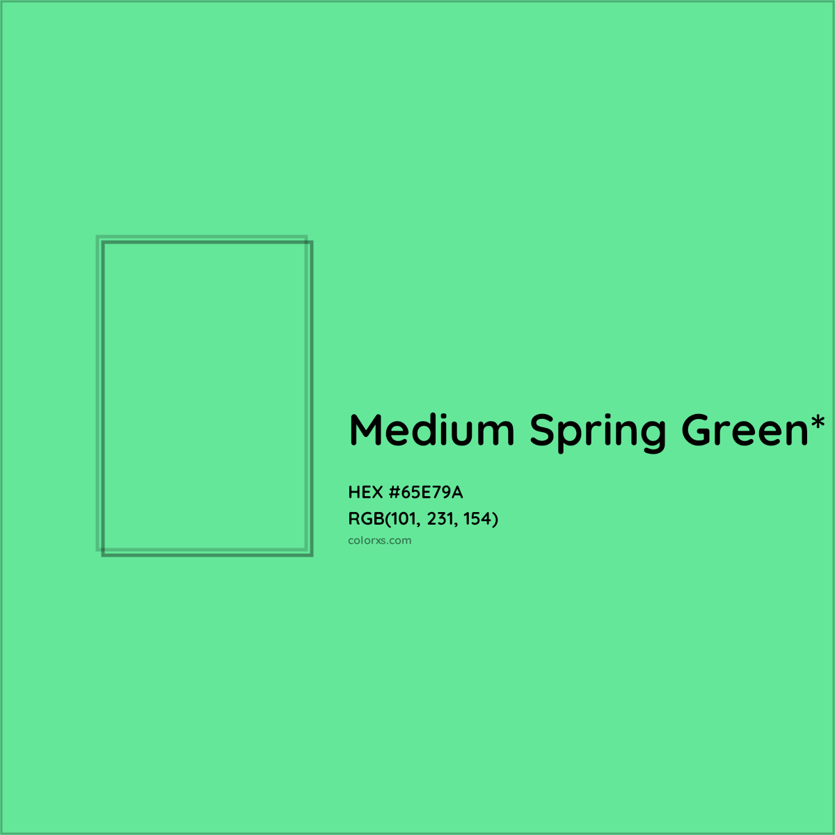 #65E79A hex color. RGB, RYB, CMYK, HSL, HSV codes and color conversions. Matching color names, palettes, paints.